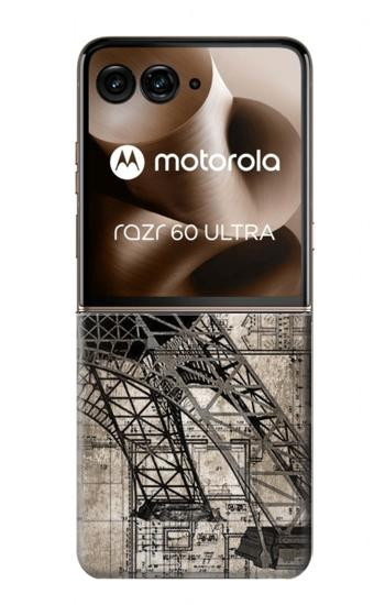 S3416 エッフェル塔の設計図 Eiffel Tower Blueprint Motorola Razr 70 Ultra, 60 Ultra, 50 Ultra, Ultra 2026, Ultra 2025 バックケース、フリップケース・カバー
