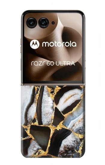S3419 金の大理石のグラフィックプリント Gold Marble Graphic Print Motorola Razr 60 Ultra, Razr Ultra 2025 バックケース、フリップケース・カバー