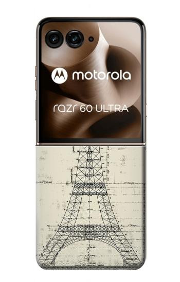 S3474 エッフェル建築図面 Eiffel Architectural Drawing Motorola Razr 70 Ultra, 60 Ultra, 50 Ultra, Ultra 2026, Ultra 2025 バックケース、フリップケース・カバー