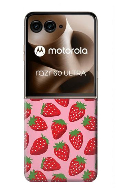 S3719 いちご柄 Strawberry Pattern Motorola Razr 60 Ultra, Razr Ultra 2025 バックケース、フリップケース・カバー
