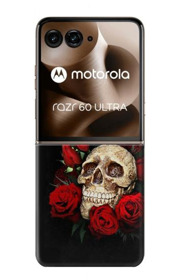 S3753 ダークゴシックゴススカルローズ Dark Gothic Goth Skull Roses Motorola Razr 70 Ultra, 60 Ultra, 50 Ultra, Ultra 2026, Ultra 2025 バックケース、フリップケース・カバー