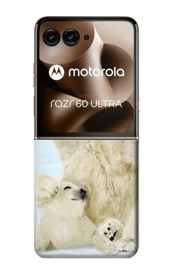 S3794 北極シロクマはシールに恋するペイント Arctic Polar Bear and Seal Paint Motorola Razr 70 Ultra, 60 Ultra, 50 Ultra, Ultra 2026, Ultra 2025 バックケース、フリップケース・カバー