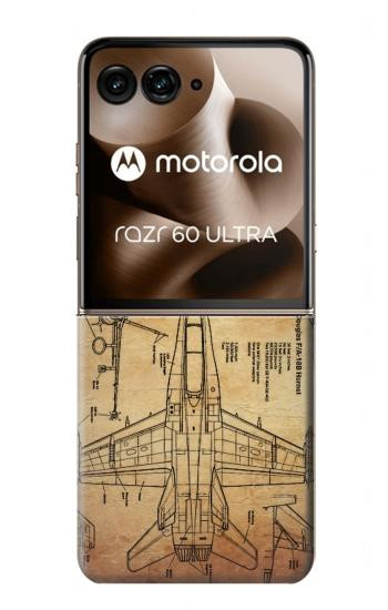 S3868 航空機の設計図の古い紙 Aircraft Blueprint Old Paper Motorola Razr 70 Ultra, 60 Ultra, 50 Ultra, Ultra 2026, Ultra 2025 バックケース、フリップケース・カバー