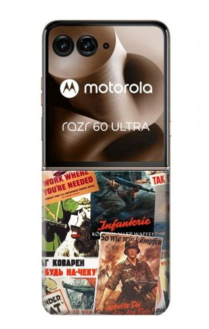 S3905 ビンテージ アーミー ポスター Vintage Army Poster Motorola Razr 60 Ultra, Razr Ultra 2025 バックケース、フリップケース・カバー