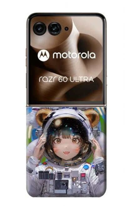 S3915 アライグマの女子 赤ちゃんナマケモノ宇宙飛行士スーツ Raccoon Girl Baby Sloth Astronaut Suit Motorola Razr 60 Ultra, Razr Ultra 2025 バックケース、フリップケース・カバー