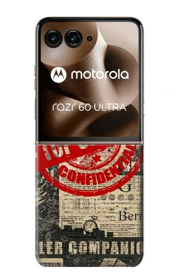 S3937 テキスト トップ シークレット アート ヴィンテージ Text Top Secret Art Vintage Motorola Razr 70 Ultra, 60 Ultra, 50 Ultra, Ultra 2026, Ultra 2025 バックケース、フリップケース・カバー
