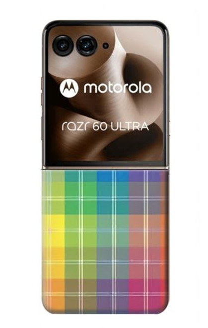 S3942 LGBTQ レインボーチェック柄タータンチェック LGBTQ Rainbow Plaid Tartan Motorola Razr 60 Ultra, Razr Ultra 2025 バックケース、フリップケース・カバー