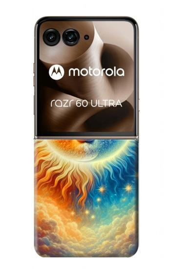 S3966 芸術的な太陽と月 Artistic Sun Moon Motorola Razr 70 Ultra, 60 Ultra, 50 Ultra, Ultra 2026, Ultra 2025 バックケース、フリップケース・カバー
