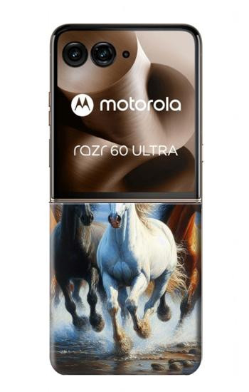 S3996 走る馬 Horse Running Motorola Razr 70 Ultra, 60 Ultra, 50 Ultra, Ultra 2026, Ultra 2025 バックケース、フリップケース・カバー