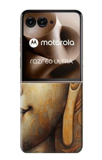 S4022 黄金の仏顔 ヴィンテージ Vintage Buddha Face Golden Style Motorola Razr 70 Ultra, 60 Ultra, 50 Ultra, Ultra 2026, Ultra 2025 バックケース、フリップケース・カバー
