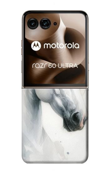 S4025 白馬の絵 White Horse Painting Motorola Razr 70 Ultra, 60 Ultra, 50 Ultra, Ultra 2026, Ultra 2025 バックケース、フリップケース・カバー