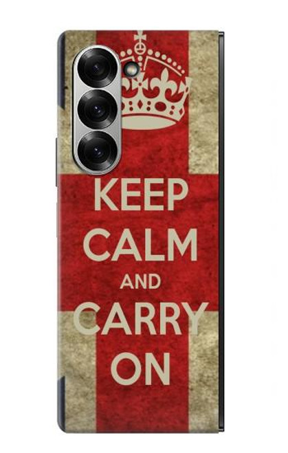 S0674 冷静に、戦い続けよ Keep Calm and Carry On Samsung Galaxy Z Fold 7 バックケース、フリップケース・カバー