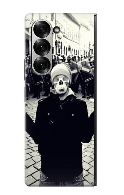 S1108 スクリームマスク 抗議者 Skull Mask Man Protester Samsung Galaxy Z Fold 7 バックケース、フリップケース・カバー