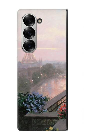 S1443 エッフェル パリのテラス Terrace in Paris Eifel Samsung Galaxy Z Fold 7 バックケース、フリップケース・カバー