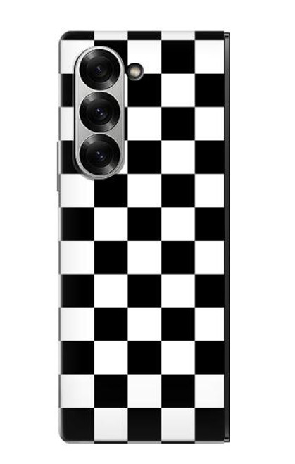 S1611 チェッカーボード Black and White Check Chess Board Samsung Galaxy Z Fold 7 バックケース、フリップケース・カバー