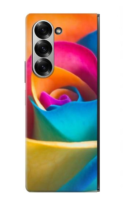 S1671 虹色のバラ Rainbow Colorful Rose Samsung Galaxy Z Fold 7 バックケース、フリップケース・カバー