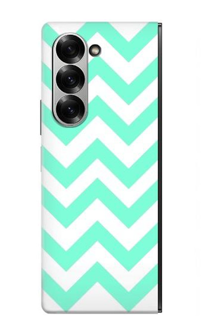 S1723 ミントシェブロンジグザグ Mint Chevron Zigzag Samsung Galaxy Z Fold 7 バックケース、フリップケース・カバー