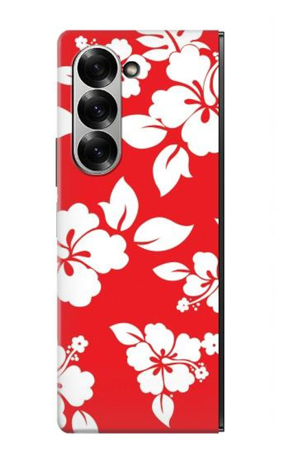 S1949 ハワイのハイビスカス柄 Hawaiian Hibiscus Pattern Samsung Galaxy Z Fold 7 バックケース、フリップケース・カバー