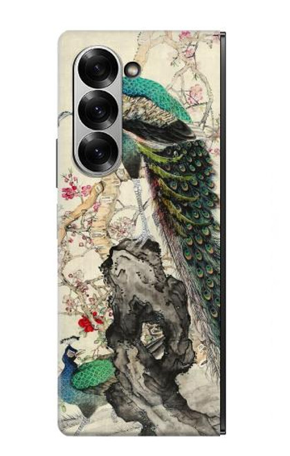 S2086 孔雀の絵画 Peacock Painting Samsung Galaxy Z Fold 7 バックケース、フリップケース・カバー