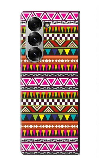 S2292 アステカ部族のパターン Aztec Tribal Pattern Samsung Galaxy Z Fold 7 バックケース、フリップケース・カバー