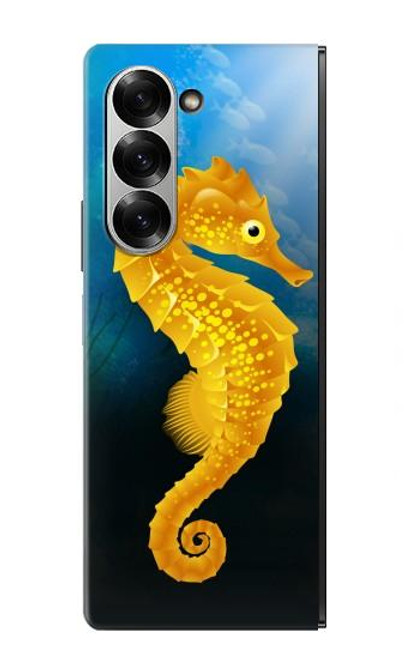 S2444 タツノオトシゴ 深い青色の海 Seahorse Underwater World Samsung Galaxy Z Fold 7 バックケース、フリップケース・カバー