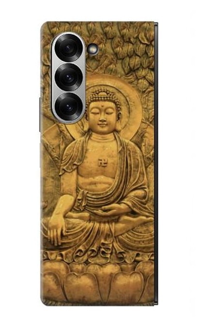 S2452 仏グラフィックプリント Buddha Bas Relief Art Graphic Printed Samsung Galaxy Z Fold 7 バックケース、フリップケース・カバー