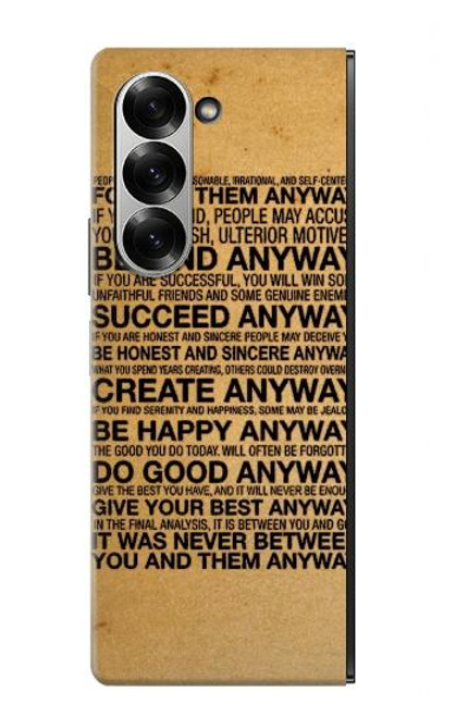 S2513 マザーテレサ とにかく引用 Mother Teresa Anyway Quotes Samsung Galaxy Z Fold 7 バックケース、フリップケース・カバー
