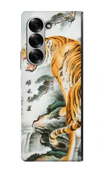 S2750 虎の絵画 Oriental Chinese Tiger Painting Samsung Galaxy Z Fold 7 バックケース、フリップケース・カバー