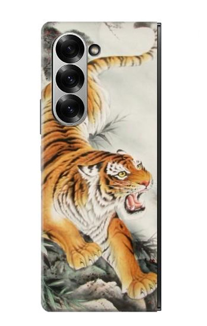 S2751 虎の絵画 Chinese Tiger Brush Painting Samsung Galaxy Z Fold 7 バックケース、フリップケース・カバー
