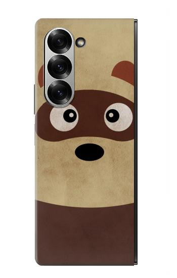 S2825 かわいいアライグマ Cute Cartoon Raccoon Samsung Galaxy Z Fold 7 バックケース、フリップケース・カバー