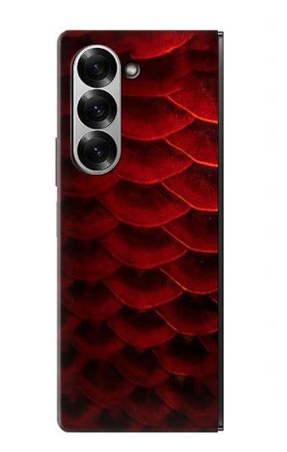 S2879 レッドアロワナのスケール Red Arowana Fish Scale Samsung Galaxy Z Fold 7 バックケース、フリップケース・カバー