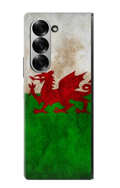 S2976 ウェールズサッカー Wales Football Soccer Red Dragon Flag Samsung Galaxy Z Fold 7 バックケース、フリップケース・カバー