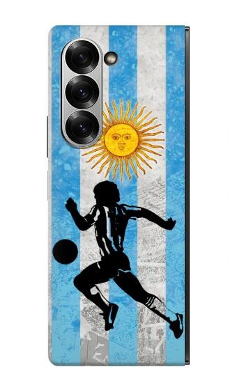 S2977 アルゼンチンサッカー Argentina Football Soccer Flag Samsung Galaxy Z Fold 7 バックケース、フリップケース・カバー