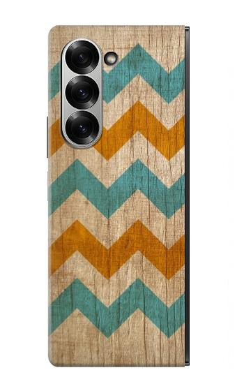 S3033 ヴィヴィッドシェブロングラフィック Vintage Wood Chevron Graphic Printed Samsung Galaxy Z Fold 7 バックケース、フリップケース・カバー