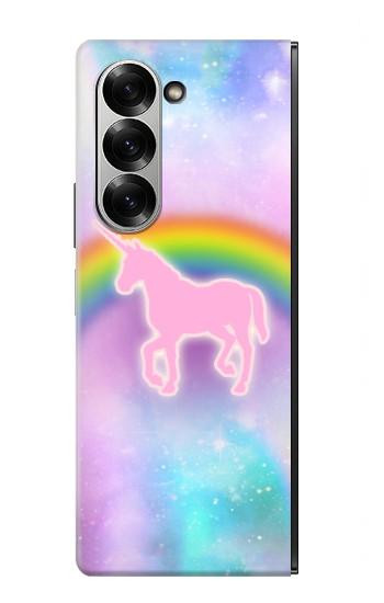 S3070 レインボーユニコーンパステル Rainbow Unicorn Pastel Sky Samsung Galaxy Z Fold 7 バックケース、フリップケース・カバー