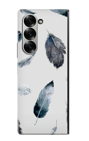 S3085 羽 Feather Paint Pattern Samsung Galaxy Z Fold 7 バックケース、フリップケース・カバー