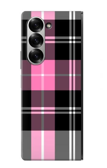 S3091 ピンクの模様のパターン Pink Plaid Pattern Samsung Galaxy Z Fold 7 バックケース、フリップケース・カバー