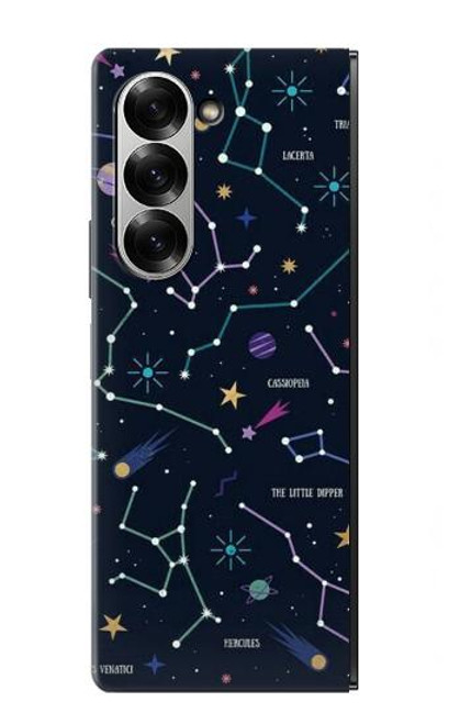 S3220 スターマップ星座星座 Star Map Zodiac Constellations Samsung Galaxy Z Fold 7 バックケース、フリップケース・カバー