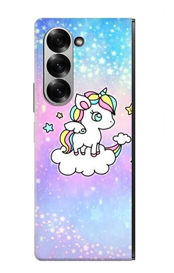 S3256 かわいいユニコーンの漫画 Cute Unicorn Cartoon Samsung Galaxy Z Fold 7 バックケース、フリップケース・カバー