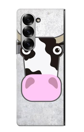 S3257 牛の漫画 Cow Cartoon Samsung Galaxy Z Fold 7 バックケース、フリップケース・カバー