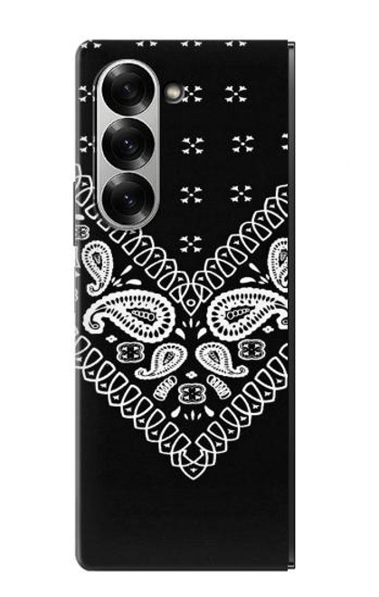 S3363 黒バンダナ Bandana Black Pattern Samsung Galaxy Z Fold 7 バックケース、フリップケース・カバー