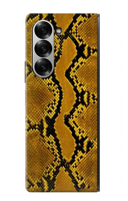S3365 黄パイソンの皮膚 グラフィックプリント Yellow Python Skin Graphic Print Samsung Galaxy Z Fold 7 バックケース、フリップケース・カバー
