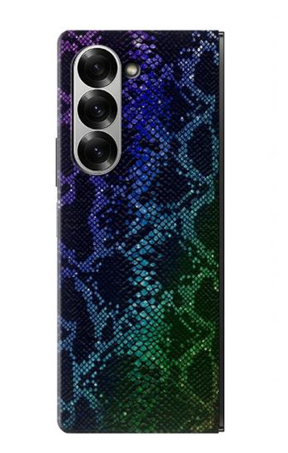 S3366 虹パイソンの皮膚 グラフィックプリント Rainbow Python Skin Graphic Print Samsung Galaxy Z Fold 7 バックケース、フリップケース・カバー