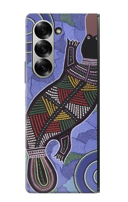S3387 カモノハシオーストラリアのアボリジニアート Platypus Australian Aboriginal Art Samsung Galaxy Z Fold 7 バックケース、フリップケース・カバー