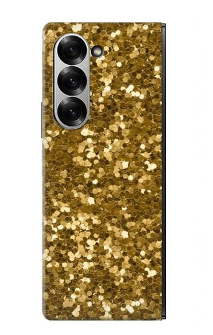 S3388 ゴールドラメグラフィックプリント Gold Glitter Graphic Print Samsung Galaxy Z Fold 7 バックケース、フリップケース・カバー