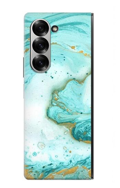 S3399 緑の大理石のグラフィックプリント Green Marble Graphic Print Samsung Galaxy Z Fold 7 バックケース、フリップケース・カバー