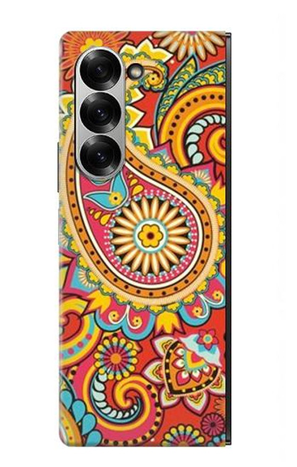 S3402 ペイズリー花柄 Floral Paisley Pattern Seamless Samsung Galaxy Z Fold 7 バックケース、フリップケース・カバー