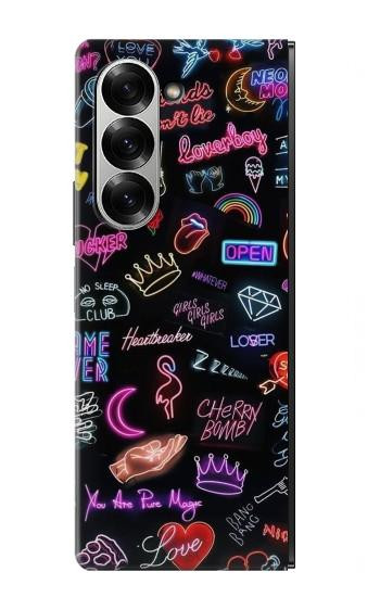 S3433 ビンテージネオングラフィック Vintage Neon Graphic Samsung Galaxy Z Fold 7 バックケース、フリップケース・カバー