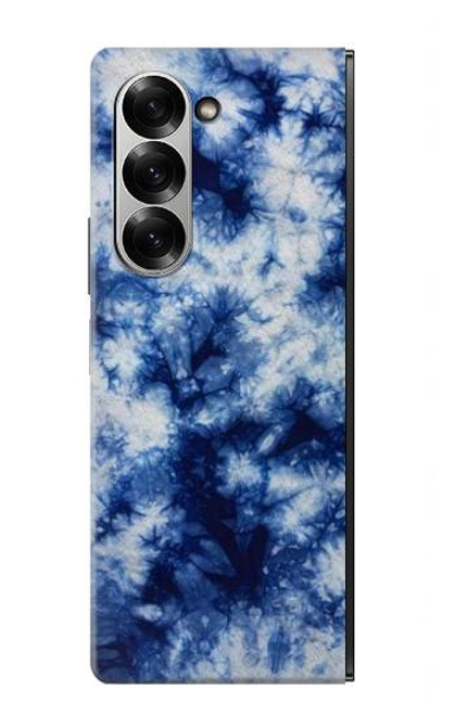 S3439 インディゴタイダイ Fabric Indigo Tie Dye Samsung Galaxy Z Fold 7 バックケース、フリップケース・カバー