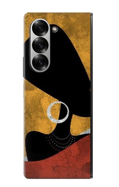 S3453 アフリカの女王ネフェルティティ African Queen Nefertiti Silhouette Samsung Galaxy Z Fold 7 バックケース、フリップケース・カバー